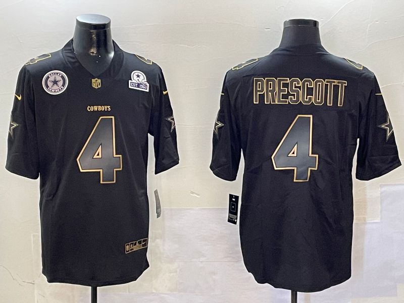 Men Dallas Cowboys #4 Prescott Black Gold 2024 Nike Limited NFL Jersey style 01083->arizona cardinals->NFL Jersey